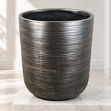 47cm x 41cm Coya Silver Ridged Planter Extra Large Composite Plant Pot