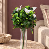 30cm UV Resistant White Flower Bush Artificial