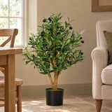 65cm Luxury Artificial Olive Tree Bush - Premium Range