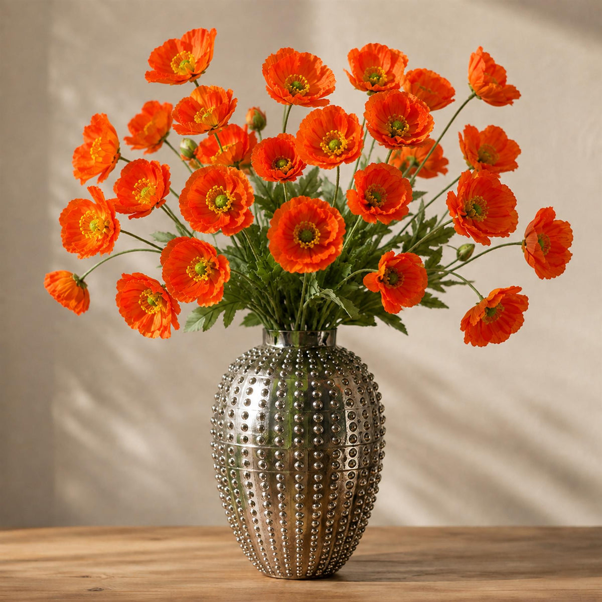 60cm Artificial Poppy Flower Spray