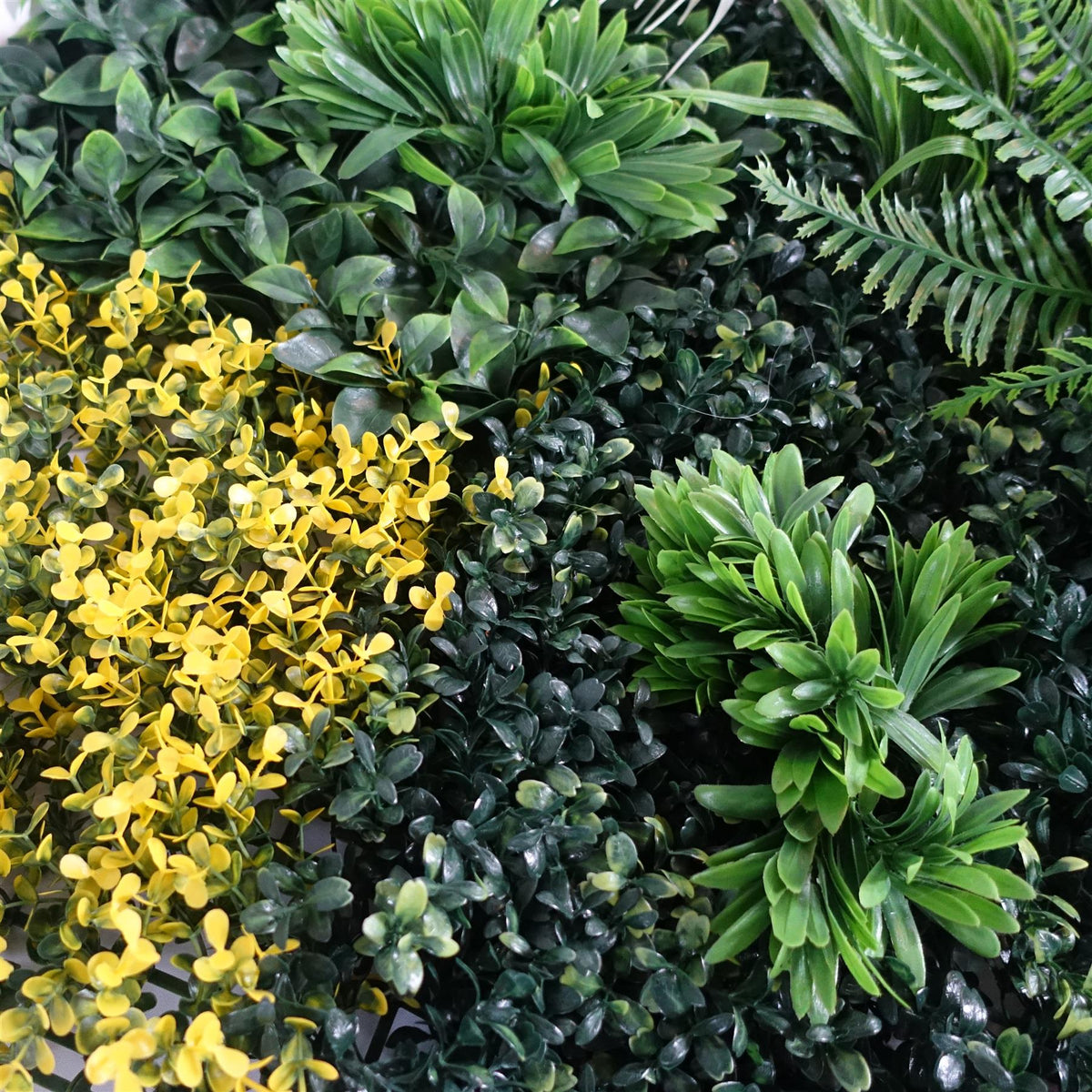 100cm Artificial Tropical Mixed Foliage Green Wall Panel with Red and Yellow Floral Detail – image 3