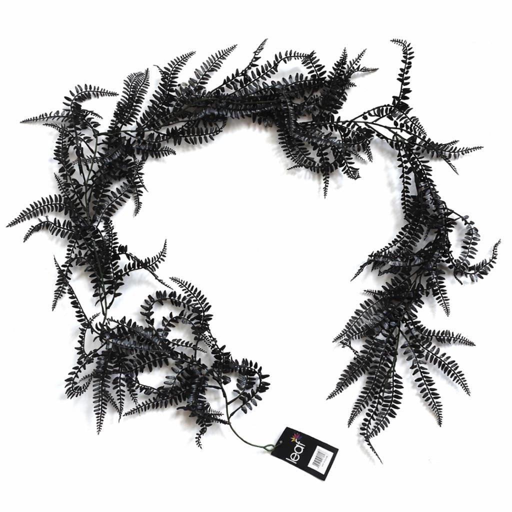 180cm Black Artificial Fern Garland Hanging Foliage Decoration – image 8