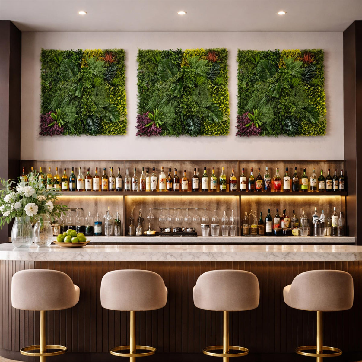100cm Artificial Tropical Mixed Green Wall Panel with Monstera and Fern Foliage – image 6
