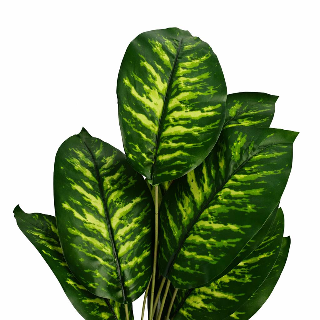 60cm Artificial Dieffenbachia Style Stem Plant Green Variegated Faux Foliage – image 2
