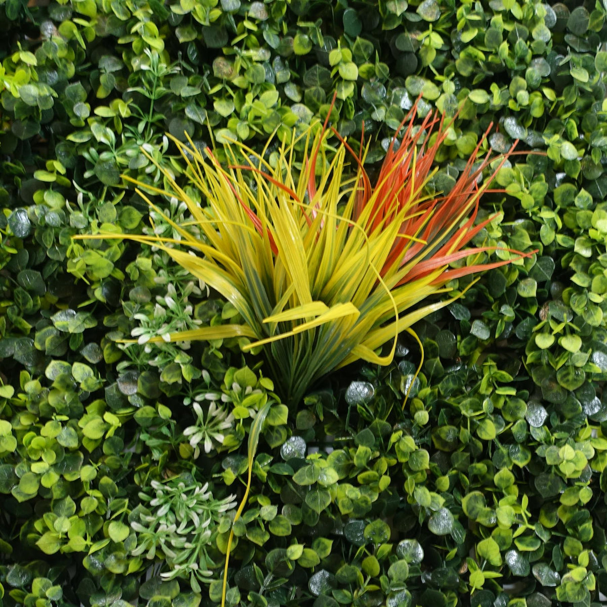 100cm Artificial Mixed Green Foliage Wall Panel with Ferns and Yellow Grass Accents – image 2