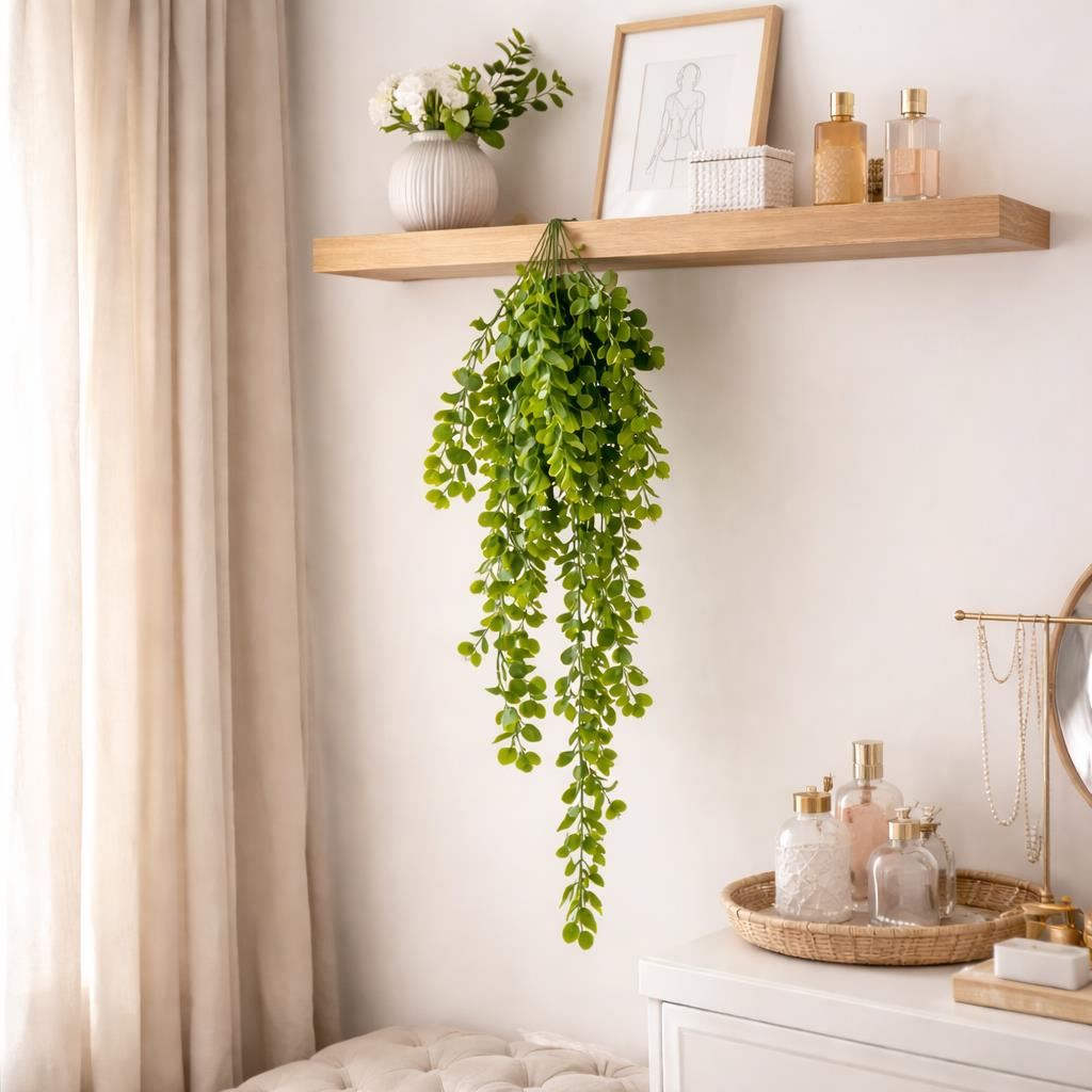 75cm Artificial Trailing Round Leaf Hanging Foliage Plant - Classic Gloss Green – image 6