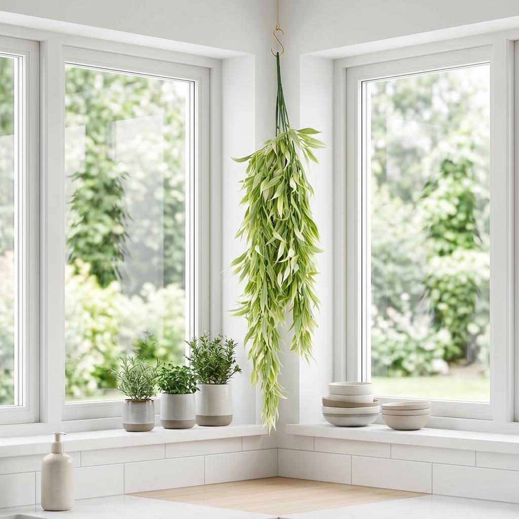 80cm Artificial Italian Ruscus Hanging Plant with Realistic Foliage - Light Green – image 2