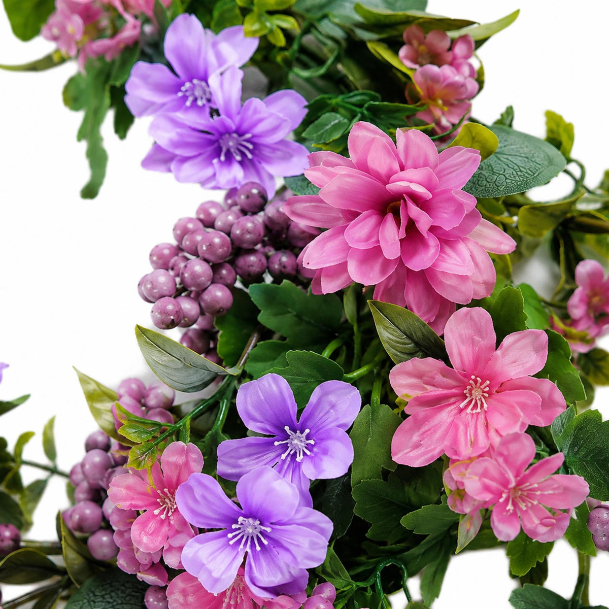 155cm Artificial Pink and Purple Flower Garland – image 2