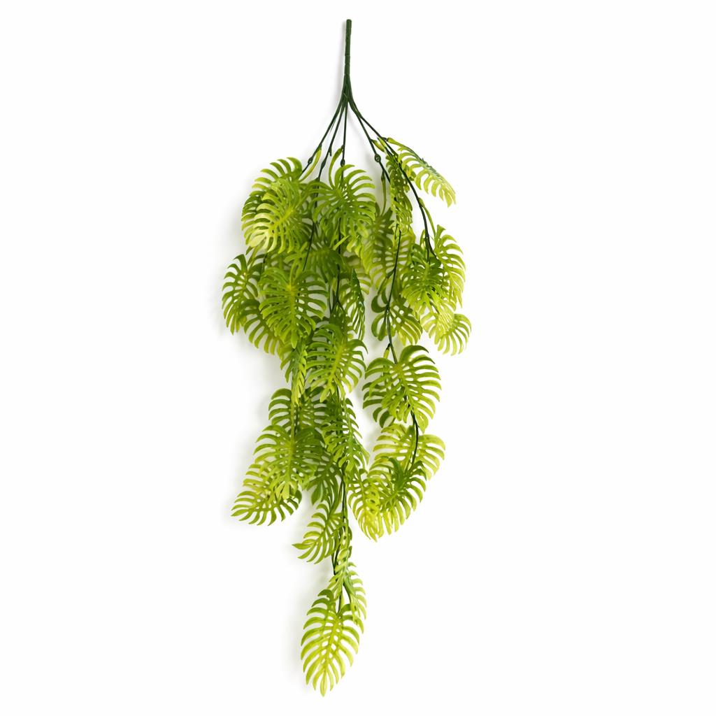 80cm Artificial Trailing Tropical Monstera Plant - Light Green