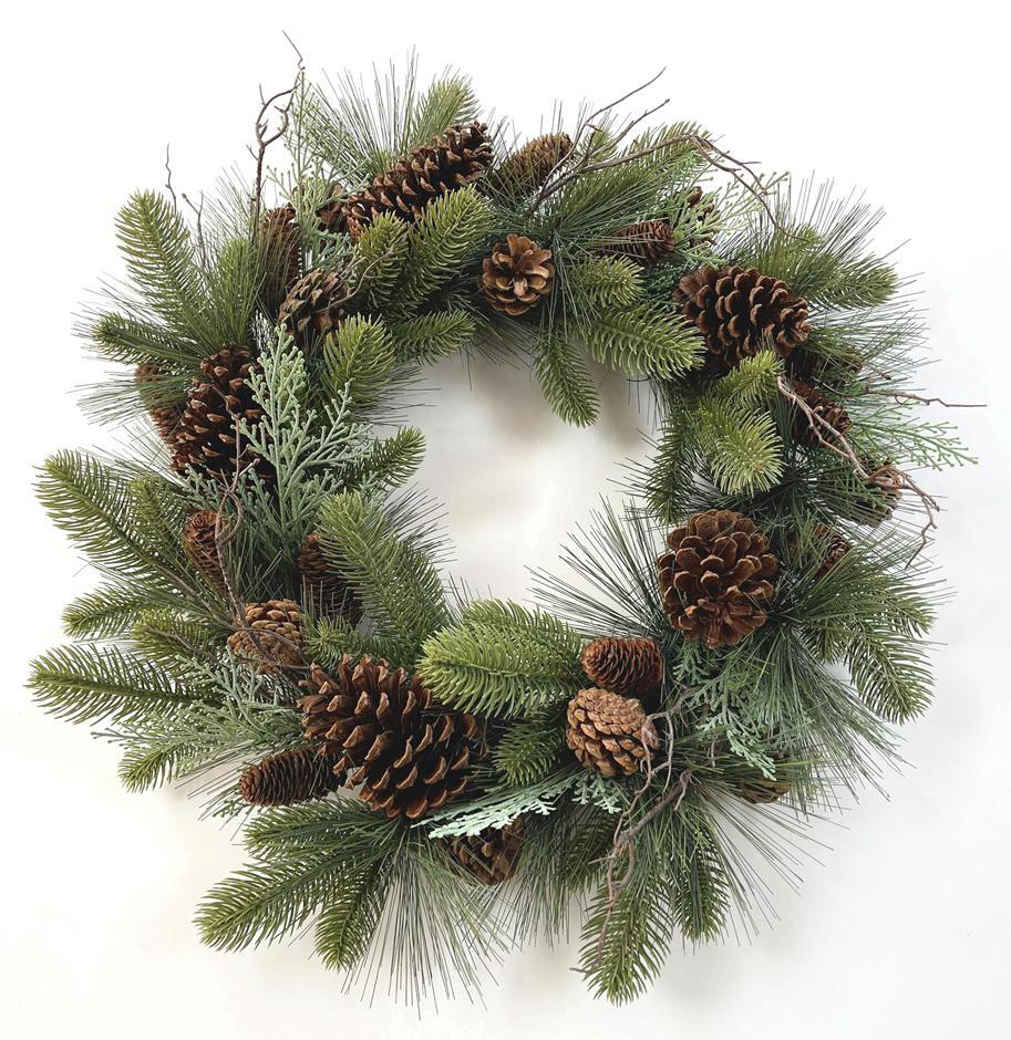 60cm Artificial Christmas Pine Cone Wreath – image 2