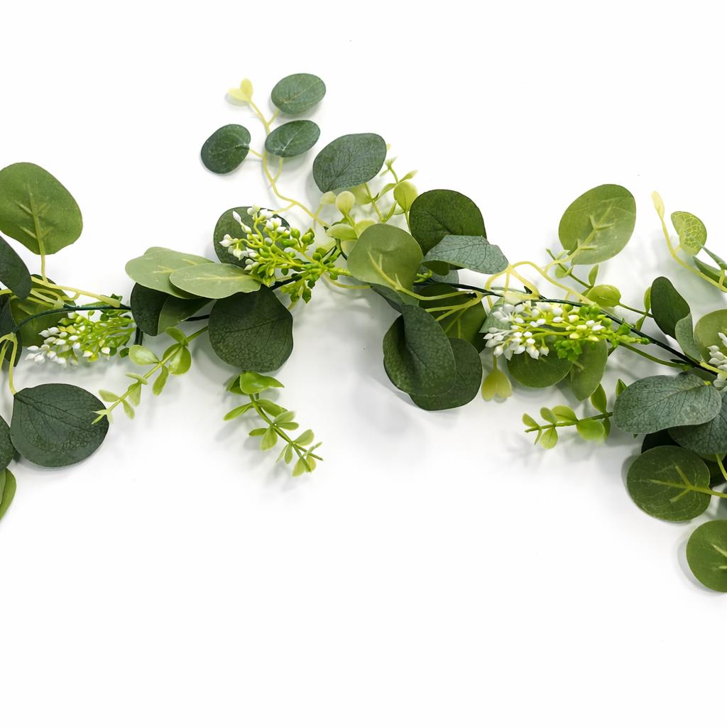 160cm Artificial Eucalyptus Garland with Mixed Foliage – image 5