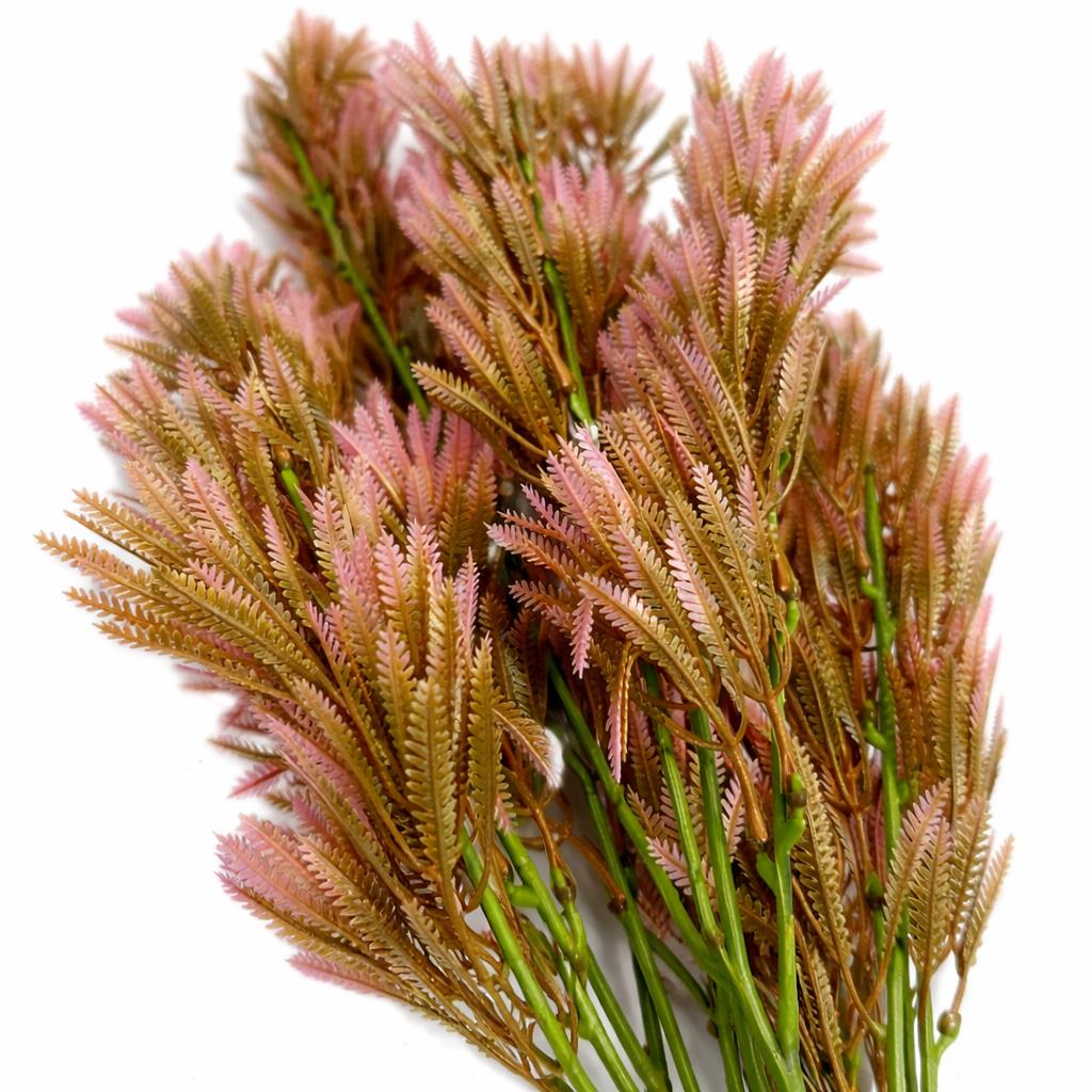 75cm Artificial Pink Heather Fern Bush Stem – image 3