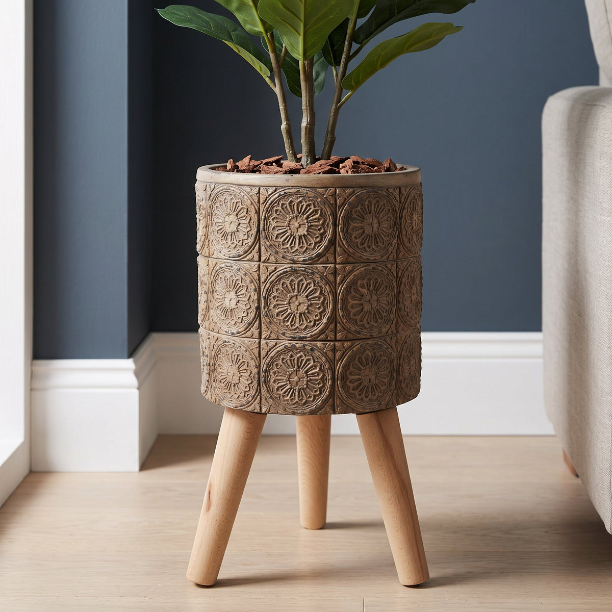 40cm x 21.5cm Zandi Flowers Composite Large Planter
