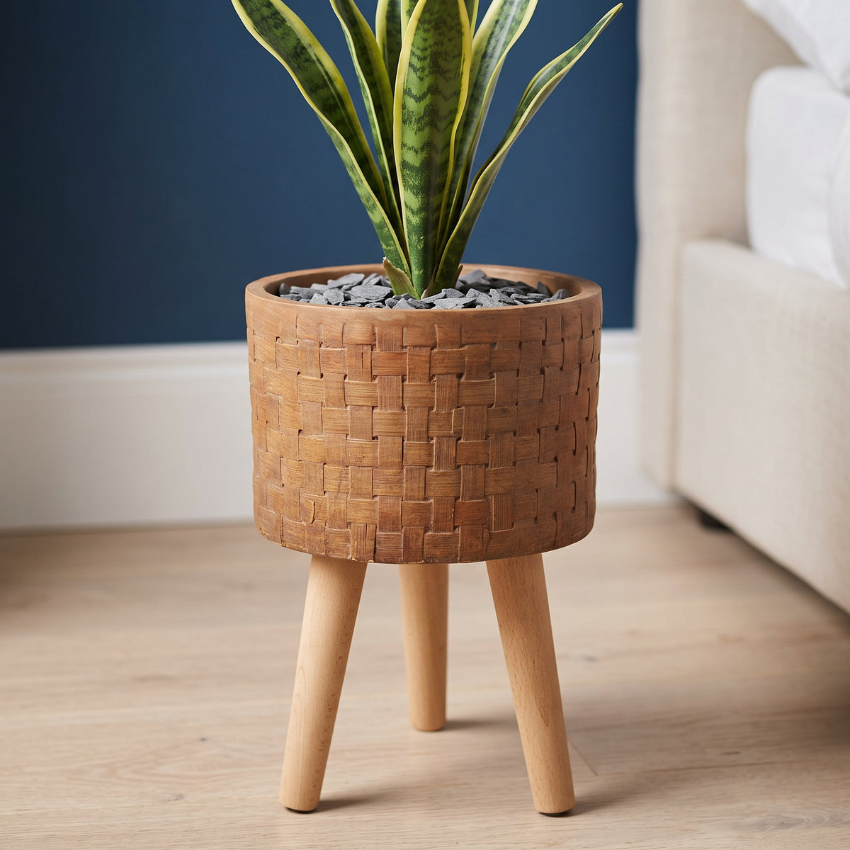 36cm x 25cm Woven Effect Composite Large Planter