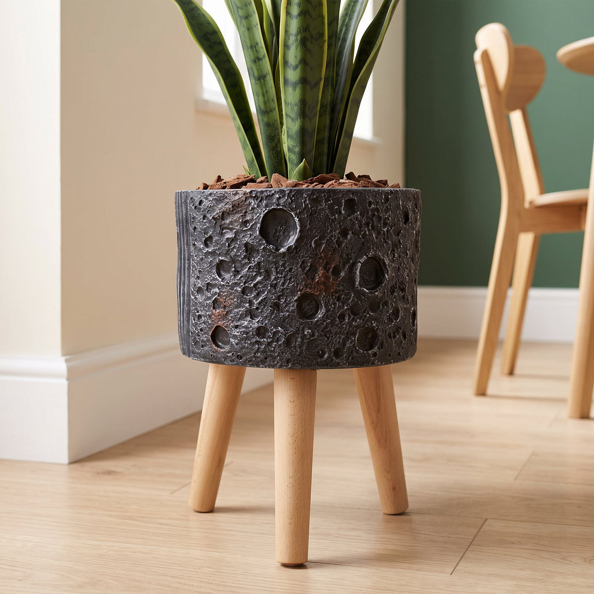 35cm x 24cm Large Lunar Black Planter
