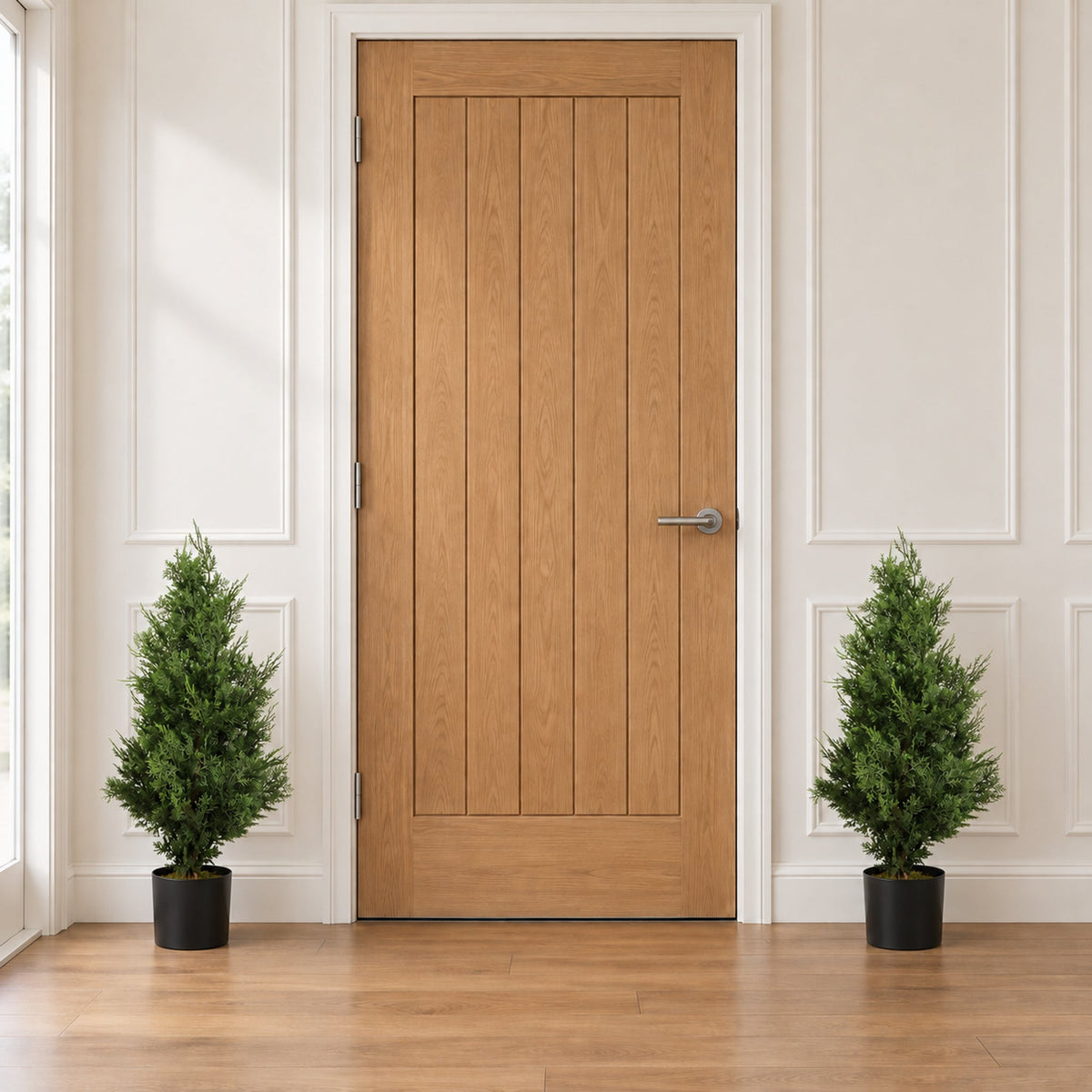 90cm Artificial Cypress Topiary Tree With Natural Wood Trunk