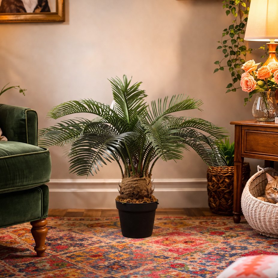 Artificial Tropical Cycas Palm Plant – image 3