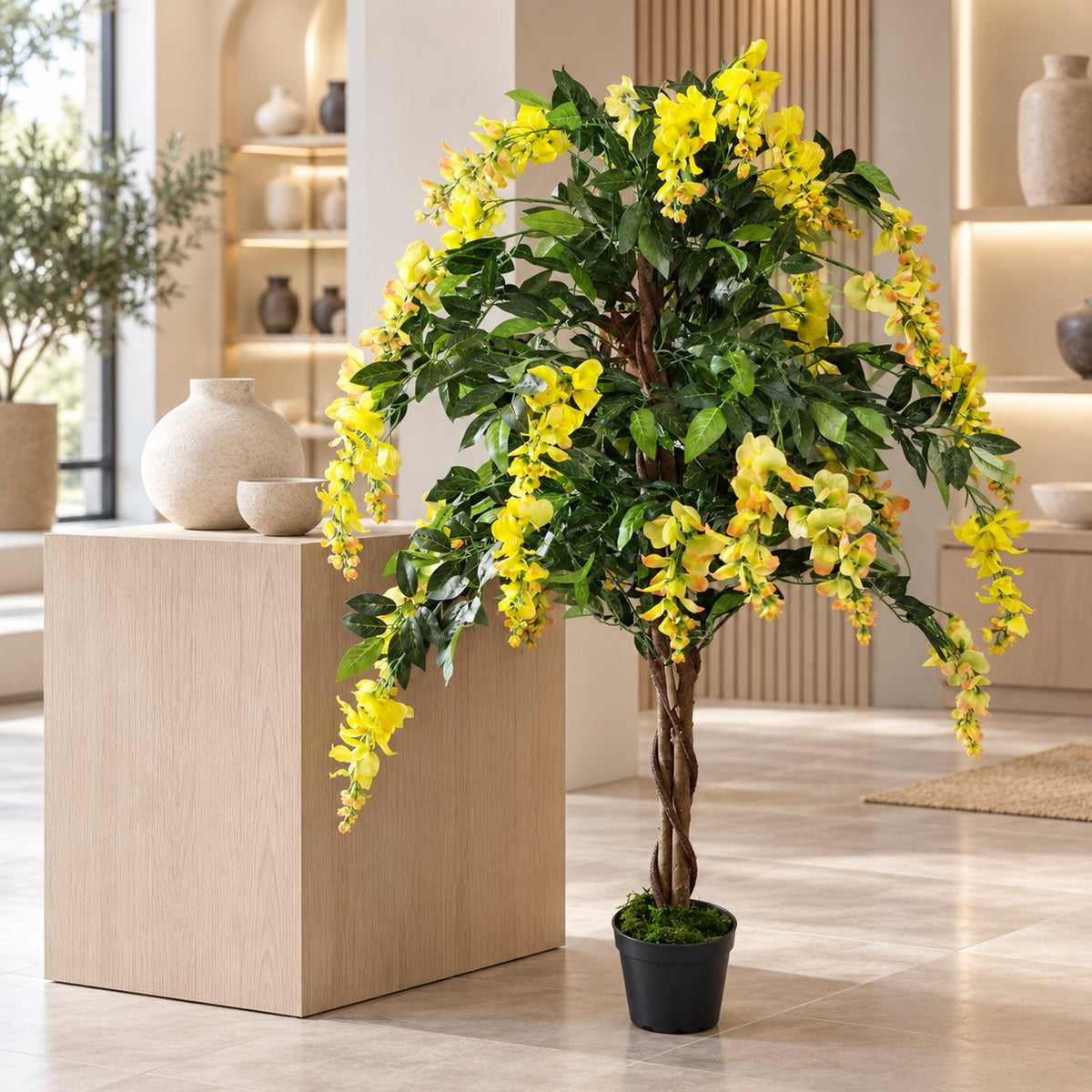 120cm Artificial Yellow Wisteria Tree
