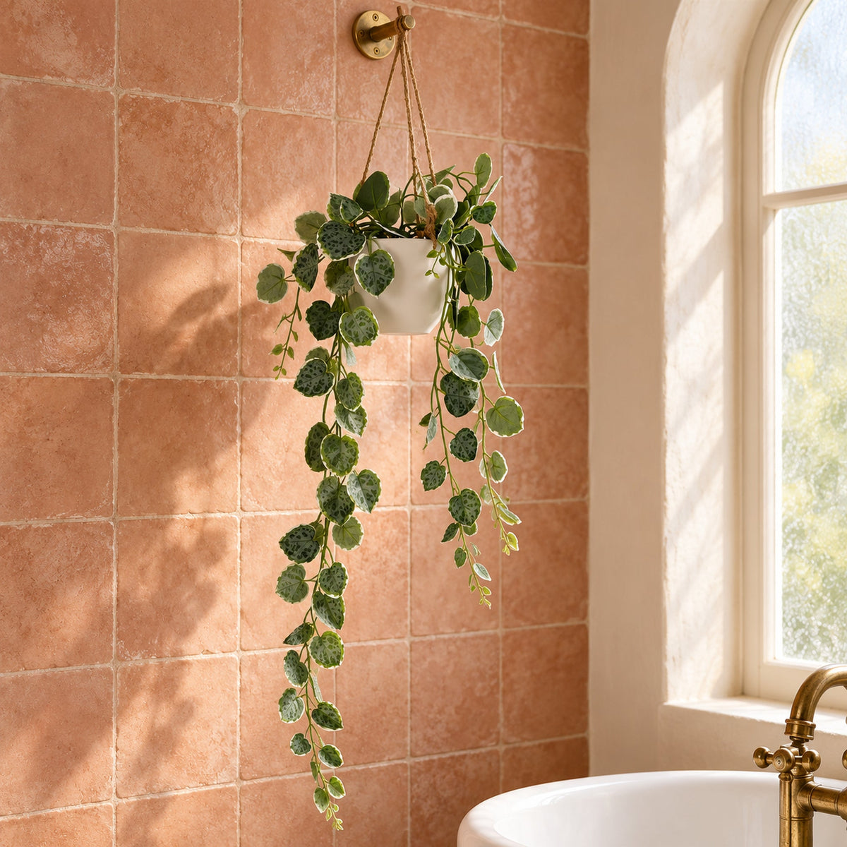 90cm Artificial Potted Hanging Trailing Plant - String of Hearts