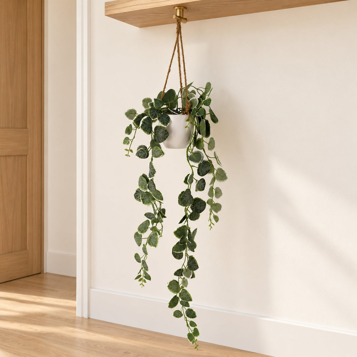 90cm Artificial Potted Hanging Trailing Plant - String of Hearts