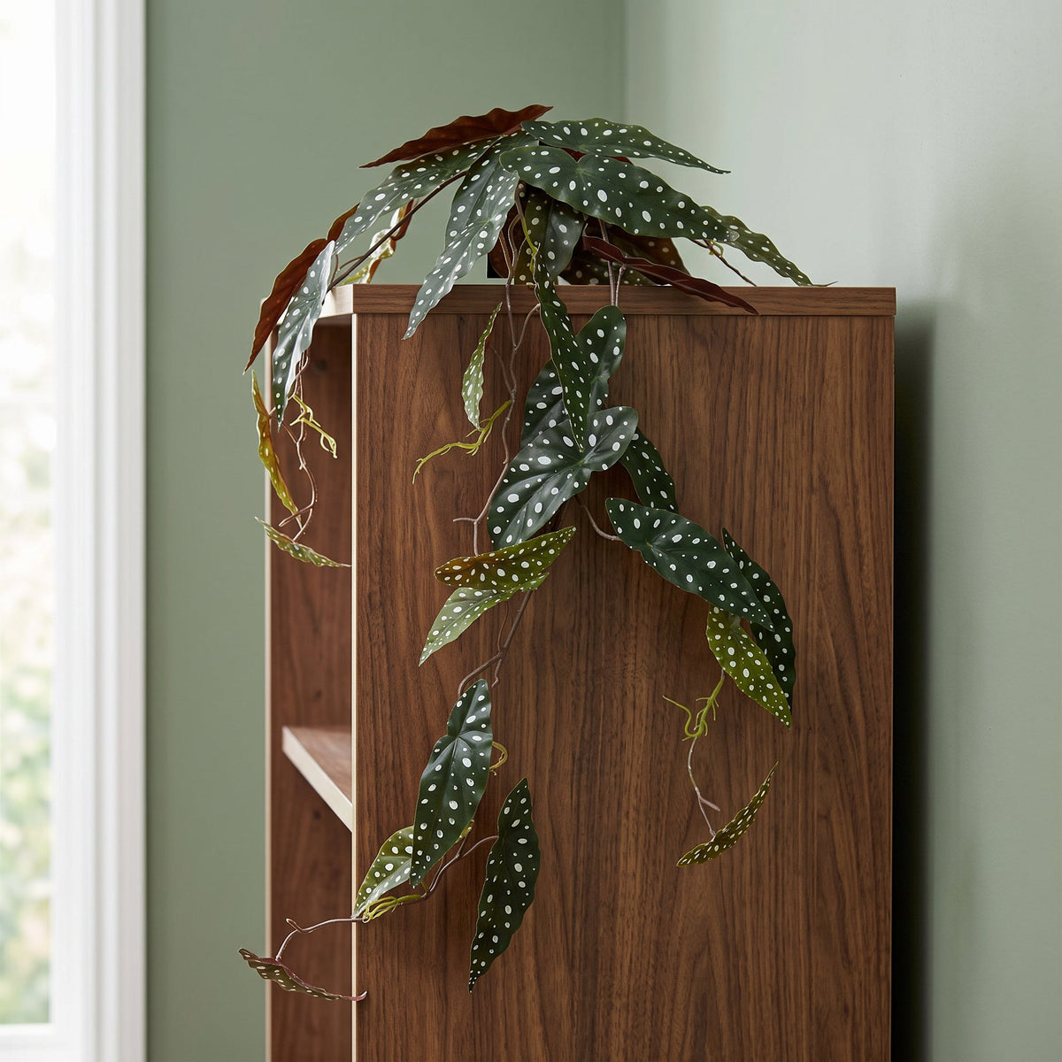 110cm Artificial Hanging Trailing Begonia Maculata Spotted Plant