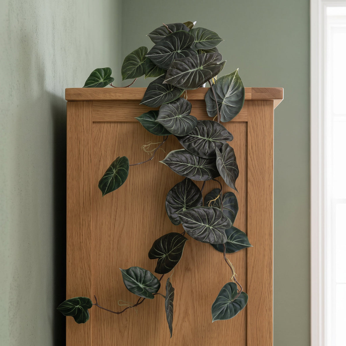 120cm Artificial Hanging Trailing Plant Alocasia Dragon Scale