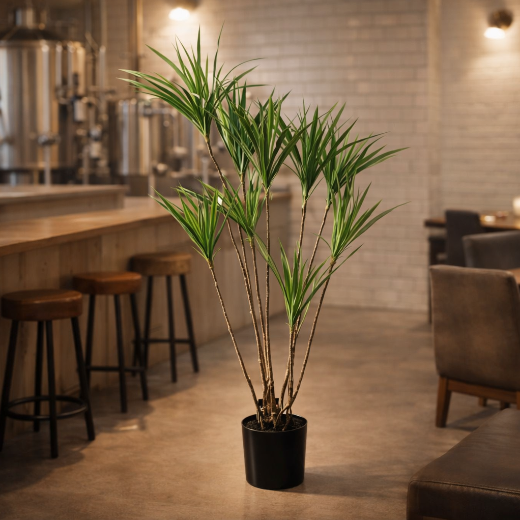 125cm Dragon Tree Dracaena Plant Natural Look Artificial – image 3