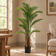 125cm UV Resistant Artificial Raphis Palm Tree with Natural Trunk