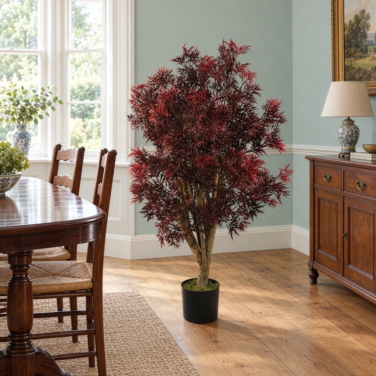 120cm Red Aralia Tree Artificial UV Resistant Outdoor