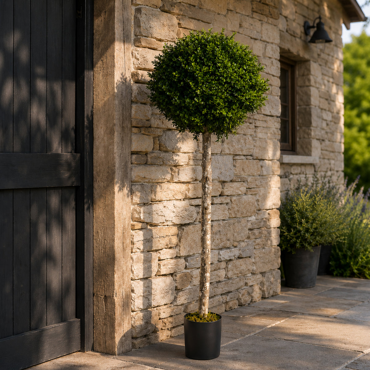 140cm Buxus Ball Artificial Tree UV Resistant Outdoor Topiary – image 2