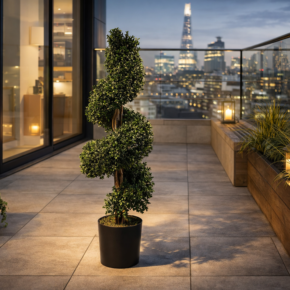Large Spiral Buxus Artificial Topiary Tree UV Resistant Outdoor – image 2