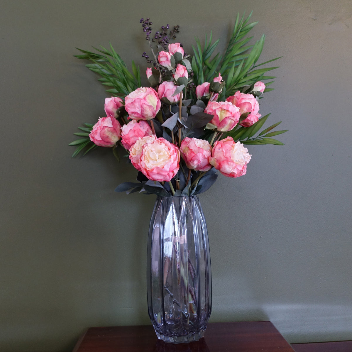 30cm Clear Contemporary Glass Vase – image 2