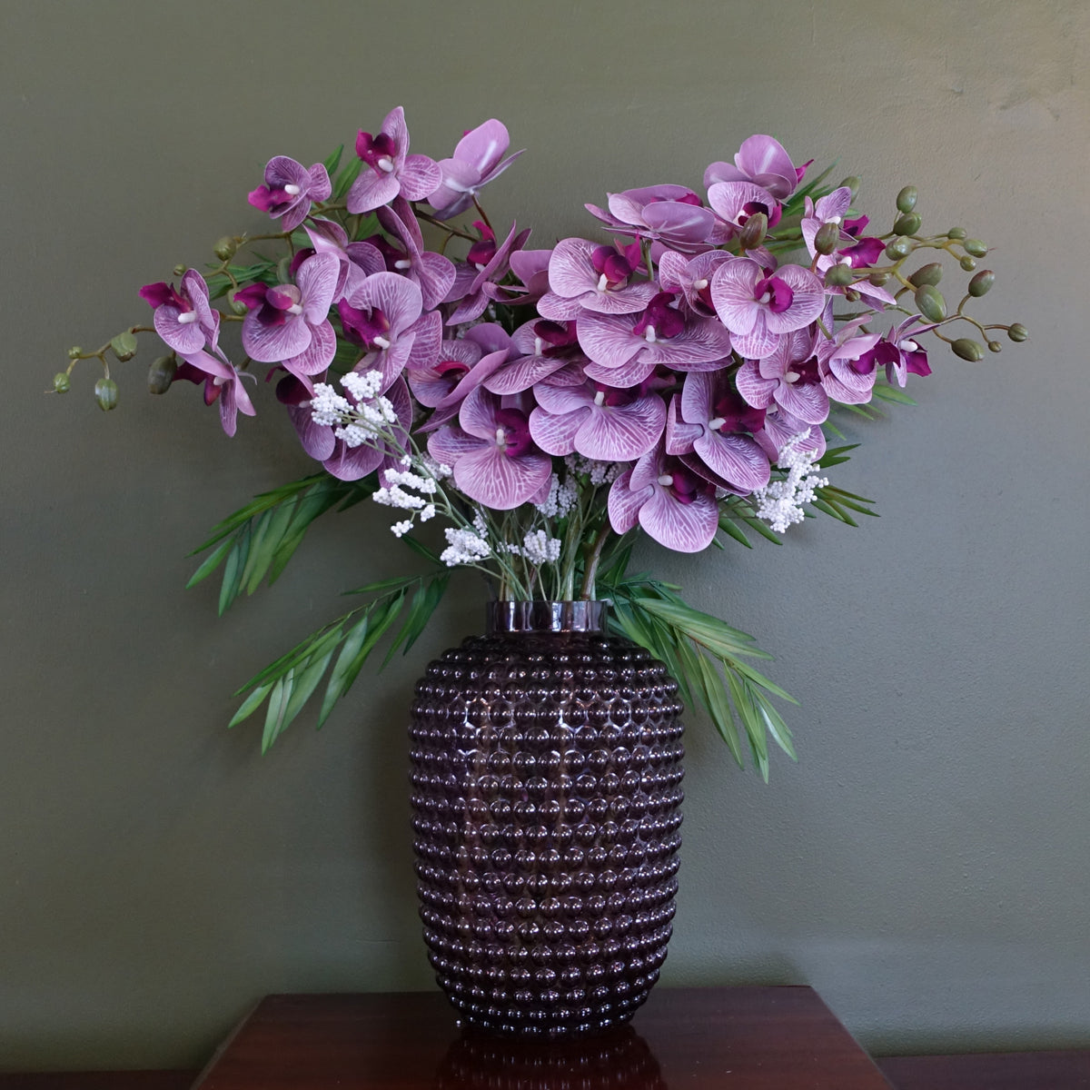 30cm Mulberry Purple Bubble Glass Vase – image 2