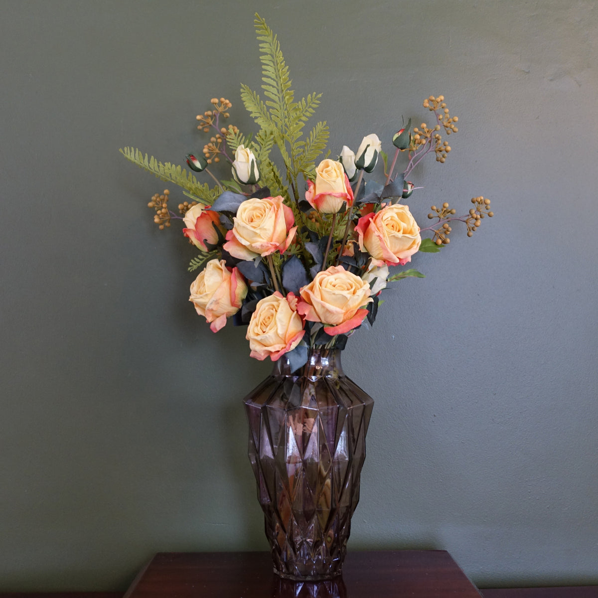 30cm Brown Geometric Glass Vase – image 2