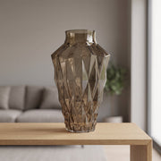 30cm Brown Geometric Glass Vase