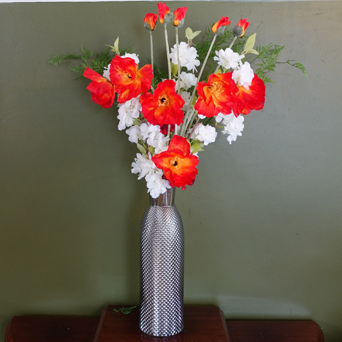 50cm Smoke Grey Diamond Tall Glass Vase – image 9