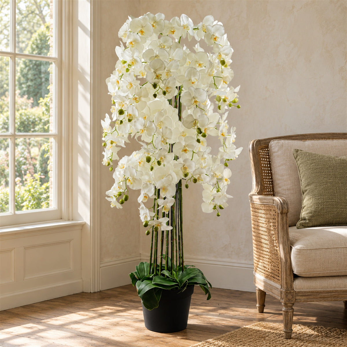 150cm Giant White Orchid Plant - Artificial - 189 flowers REAL TOUCH