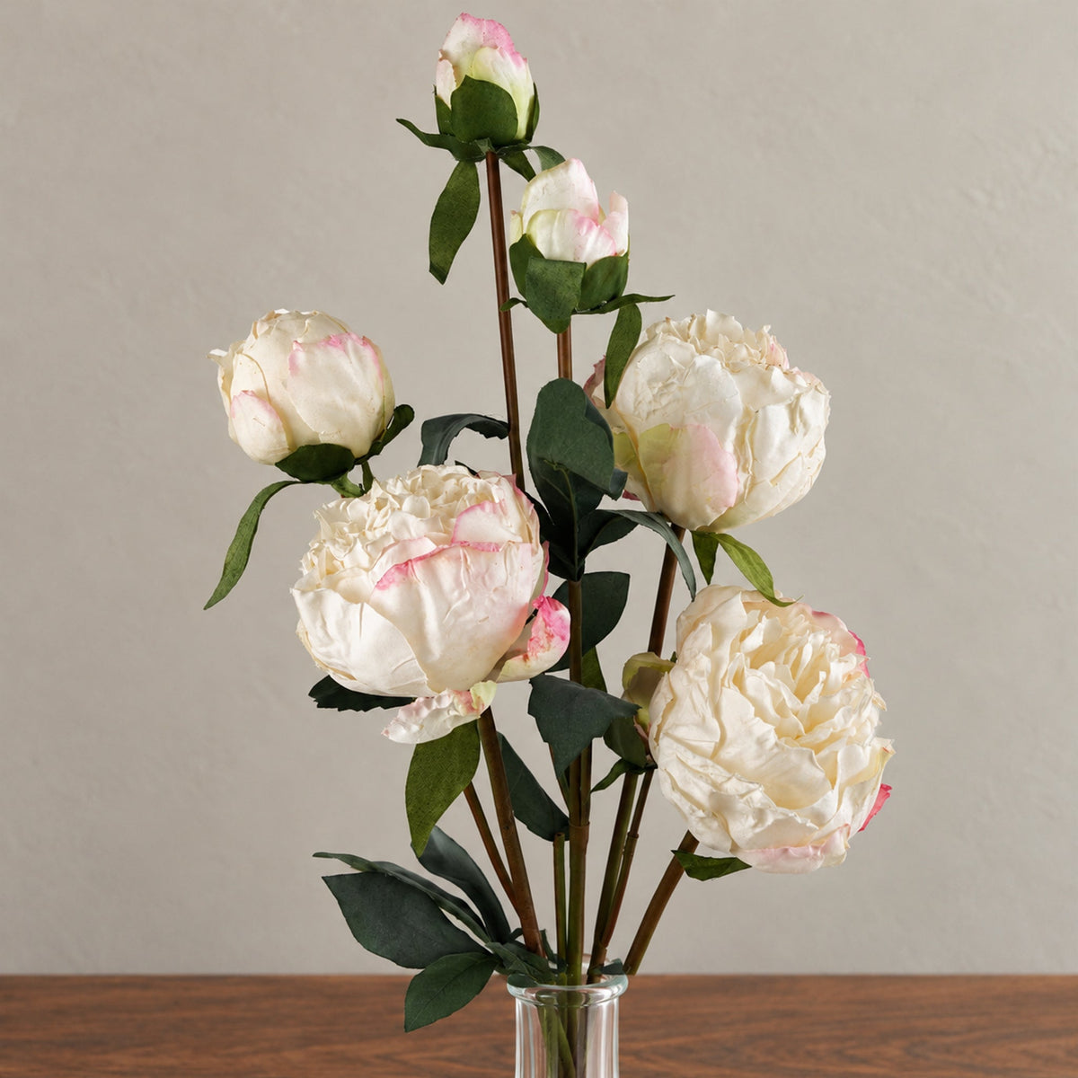 55cm Peony Artificial Flower Stems - 4 flowers 3 buds