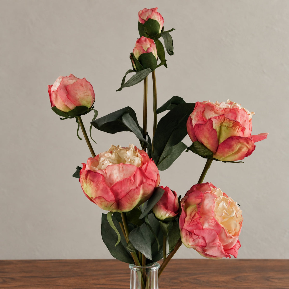 55cm Peony Artificial Flower Stems - 4 flowers 3 buds