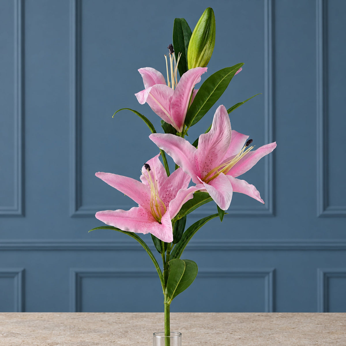 100cm Large Artificial Lily Stem with 3 Flowers
