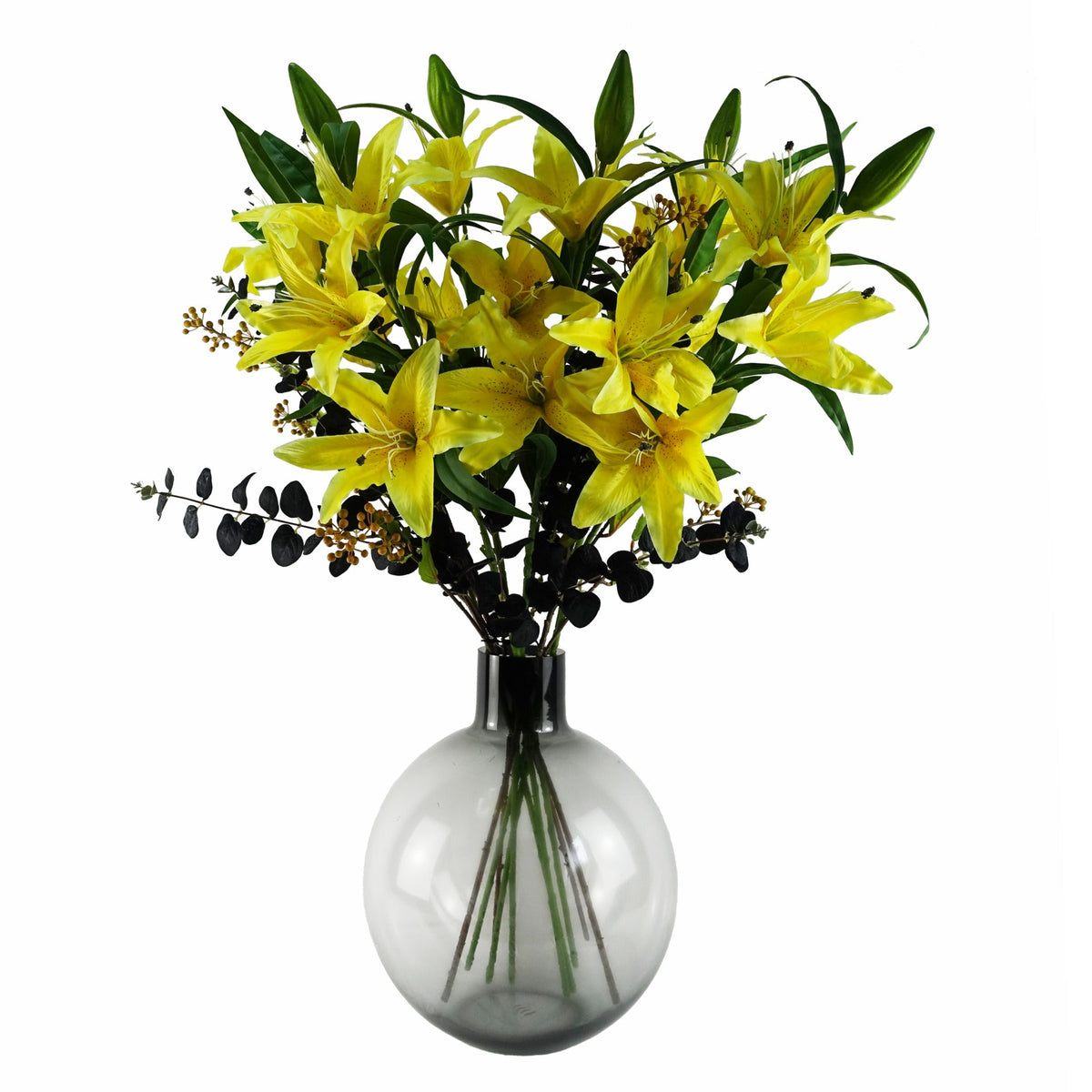 100cm Large Artificial Lily Stem with 3 Flowers – image 36