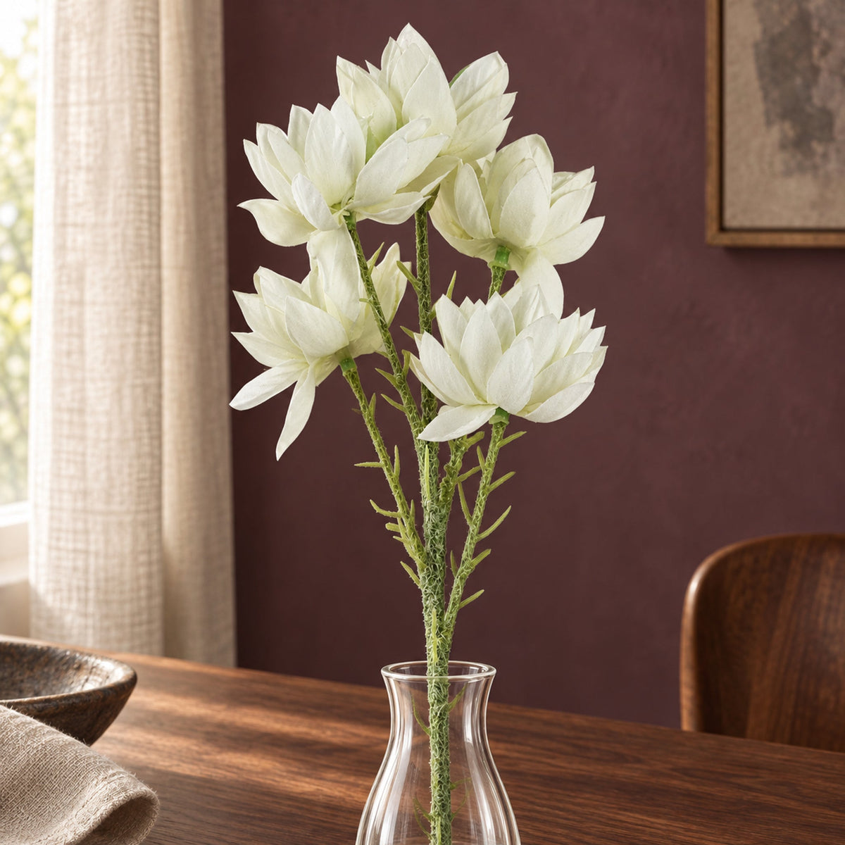 60cm Faux Starflower Stem - 5 Flowers