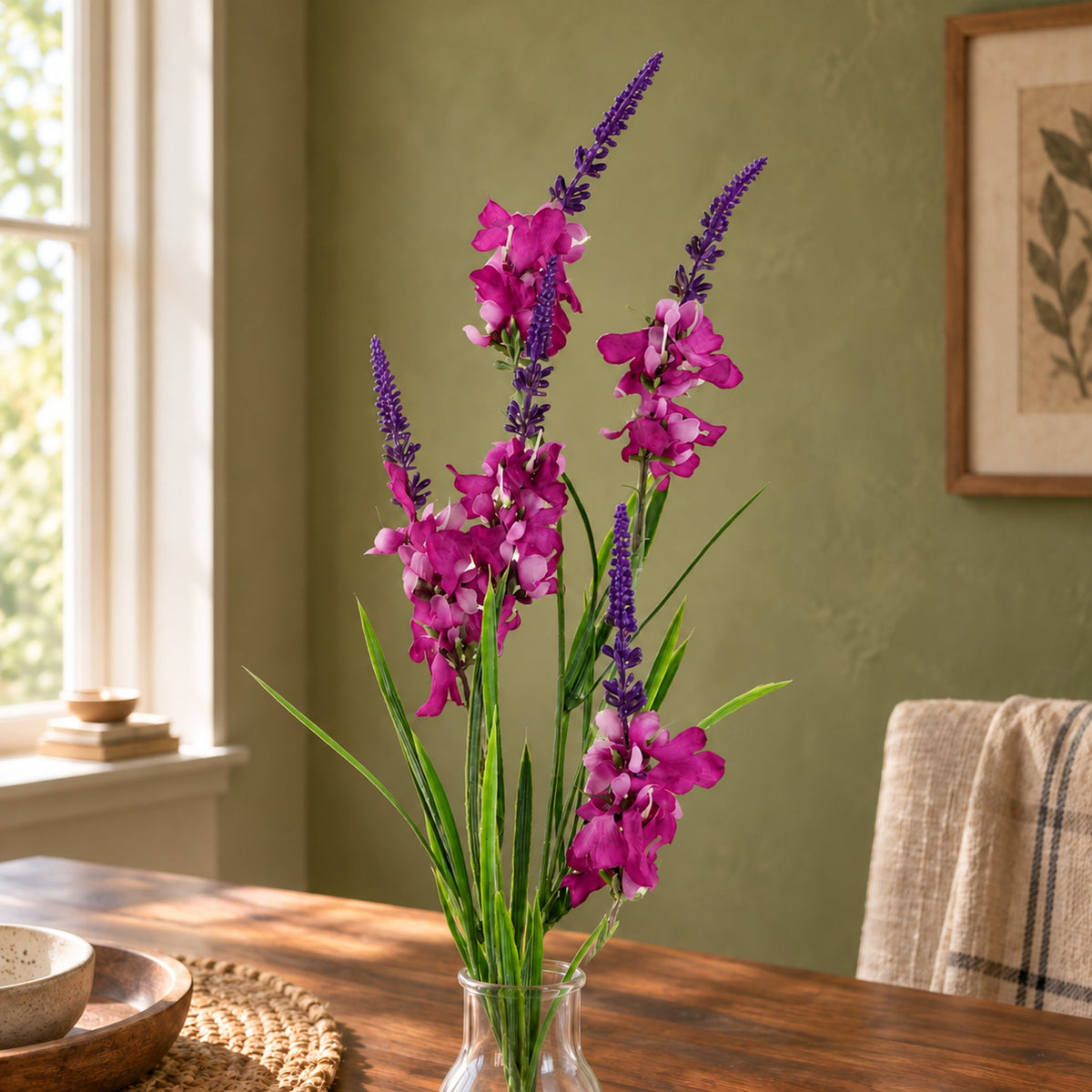 80cm Faux Larkspur Artificial Stem