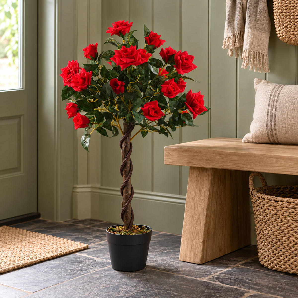 Artificial Floral Rose Tree Wedding Twisted Vine Detail 90cm (3ft)