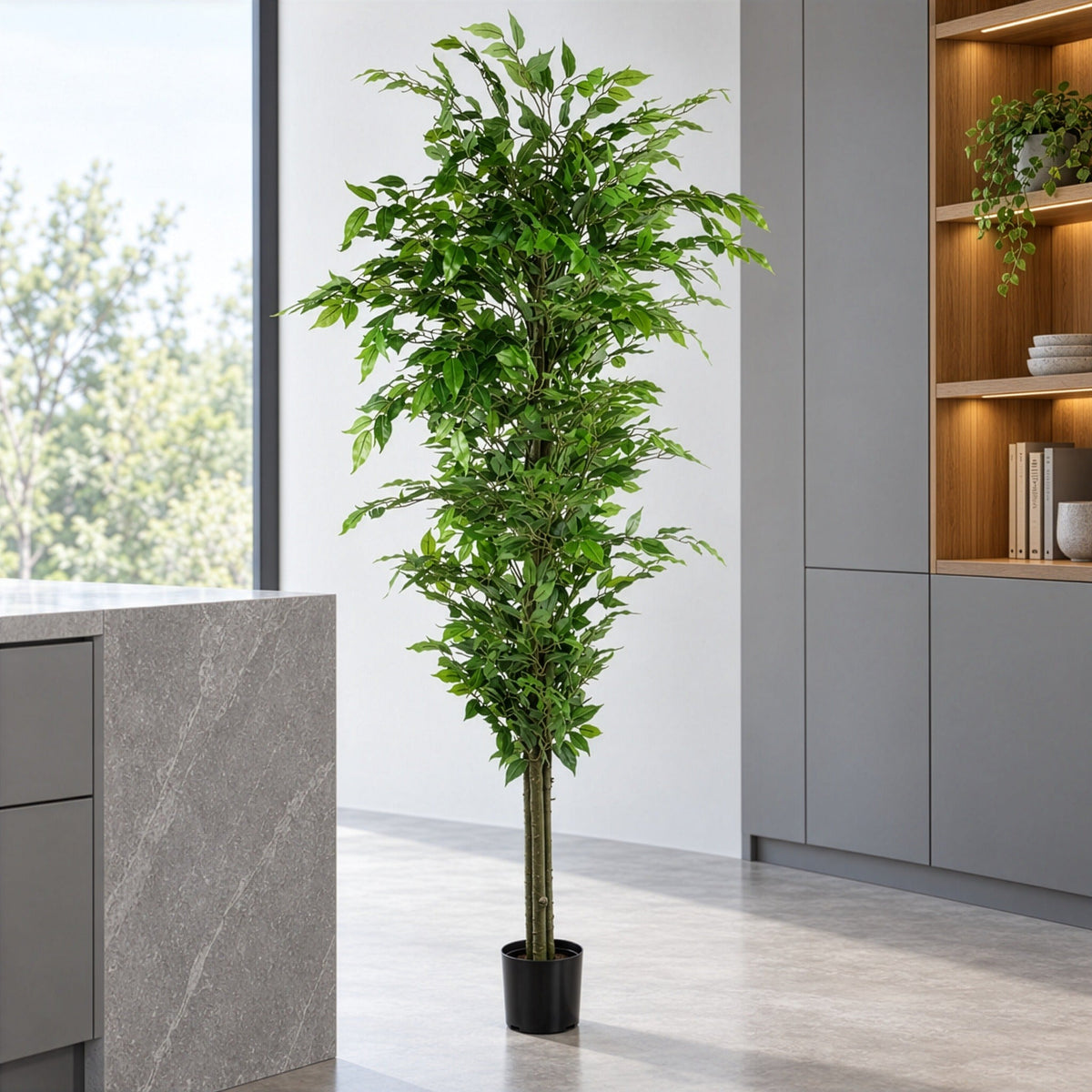 180cm Artificial Ficus Tree Green Realistic