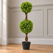 90cm Artificial Green Double Ball Boxwood Topiary Tree
