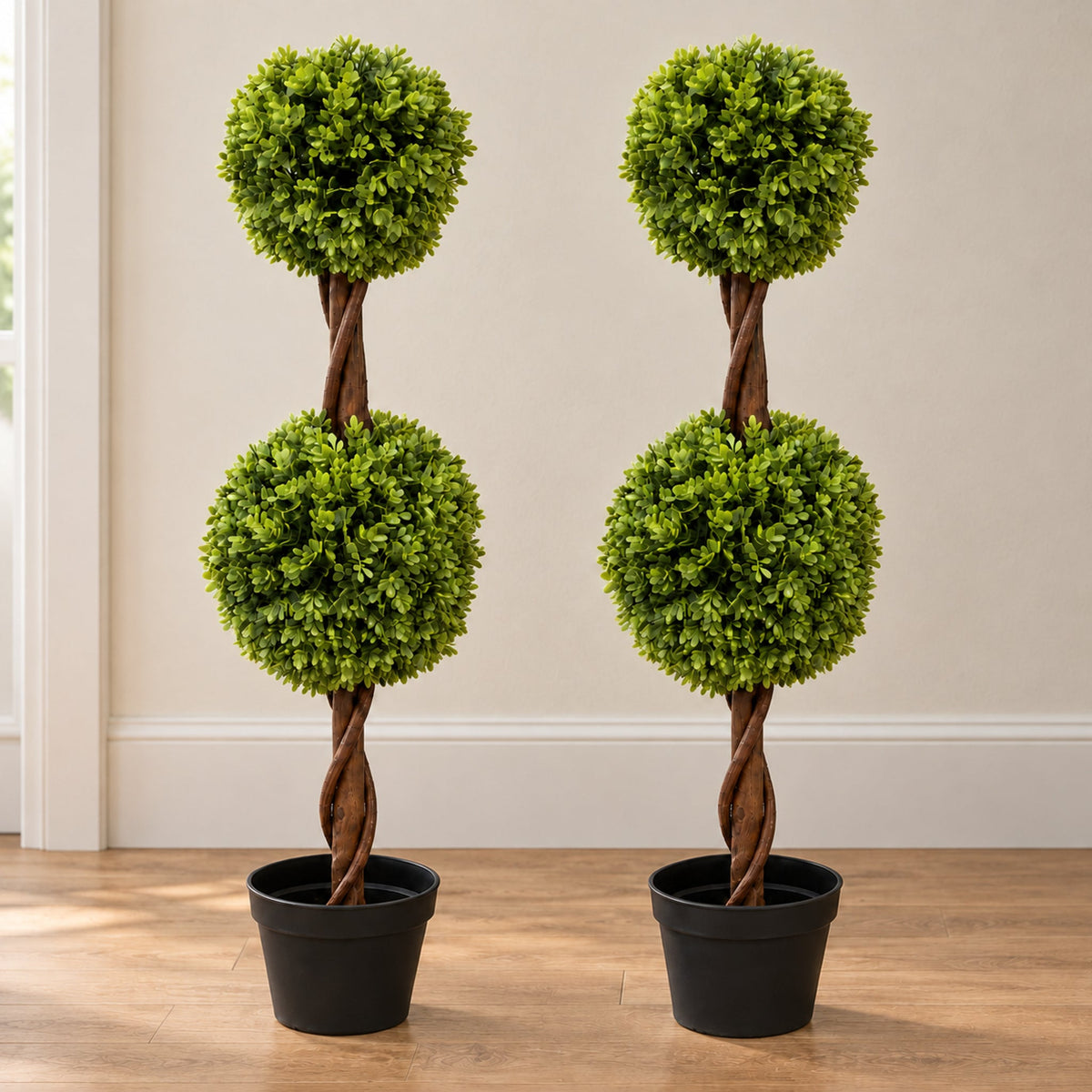 90cm Artificial Green Double Ball Boxwood Topiary Tree