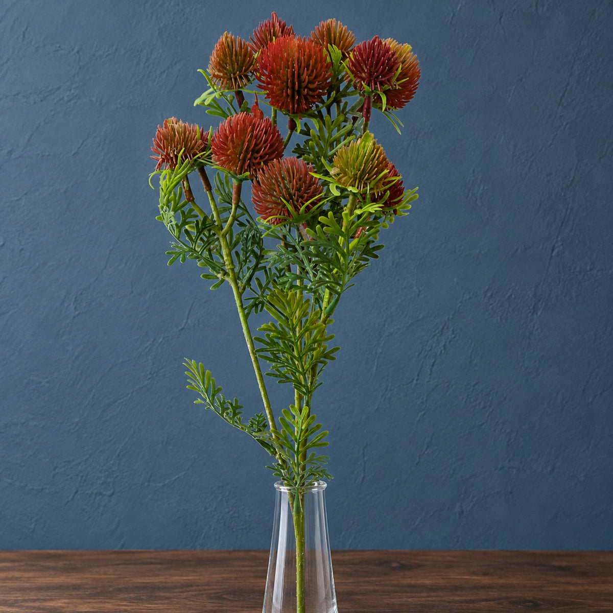 55cm Craspedia Stem Red Artificial