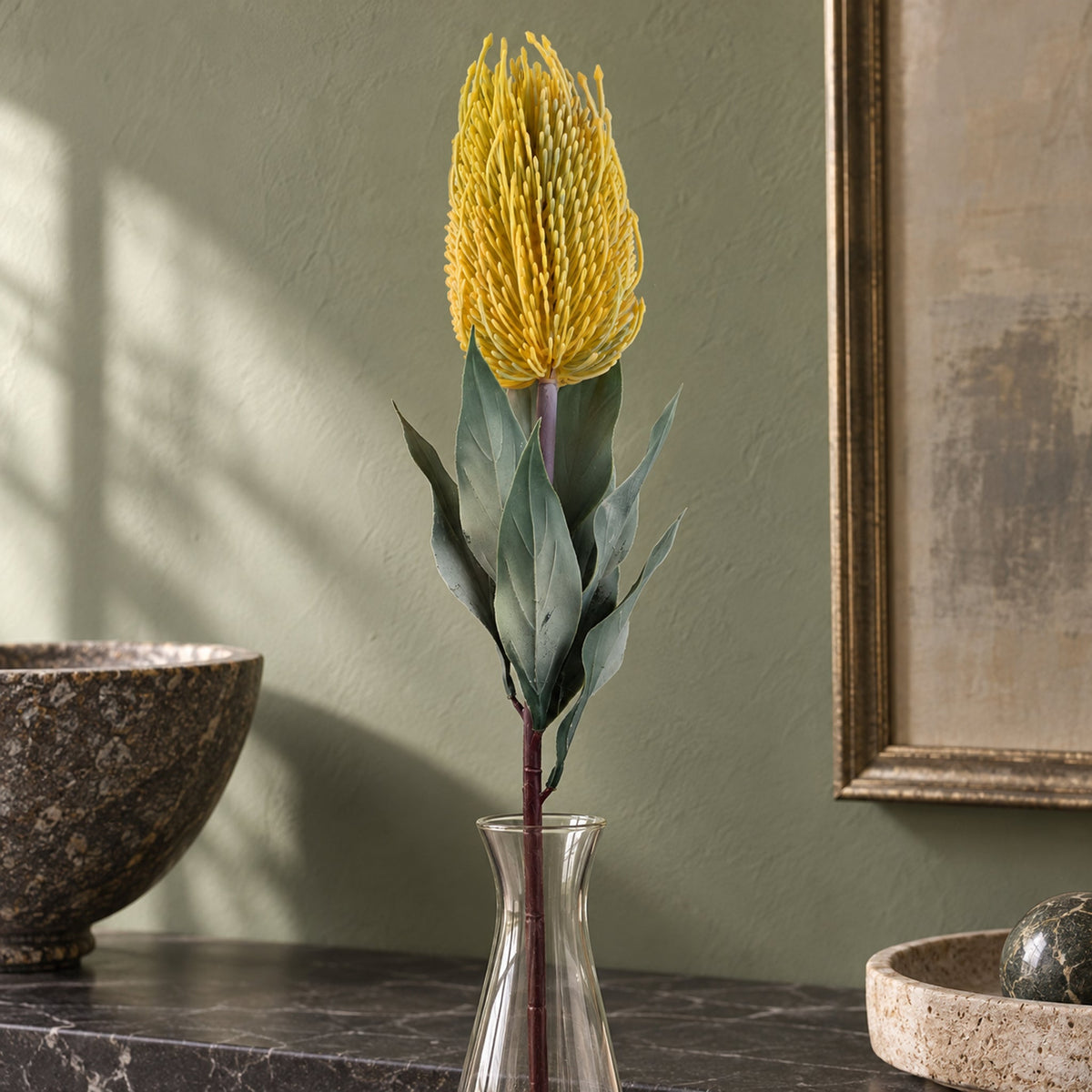 75cm Banksia Menziesii Faux Flower Stem Artificial