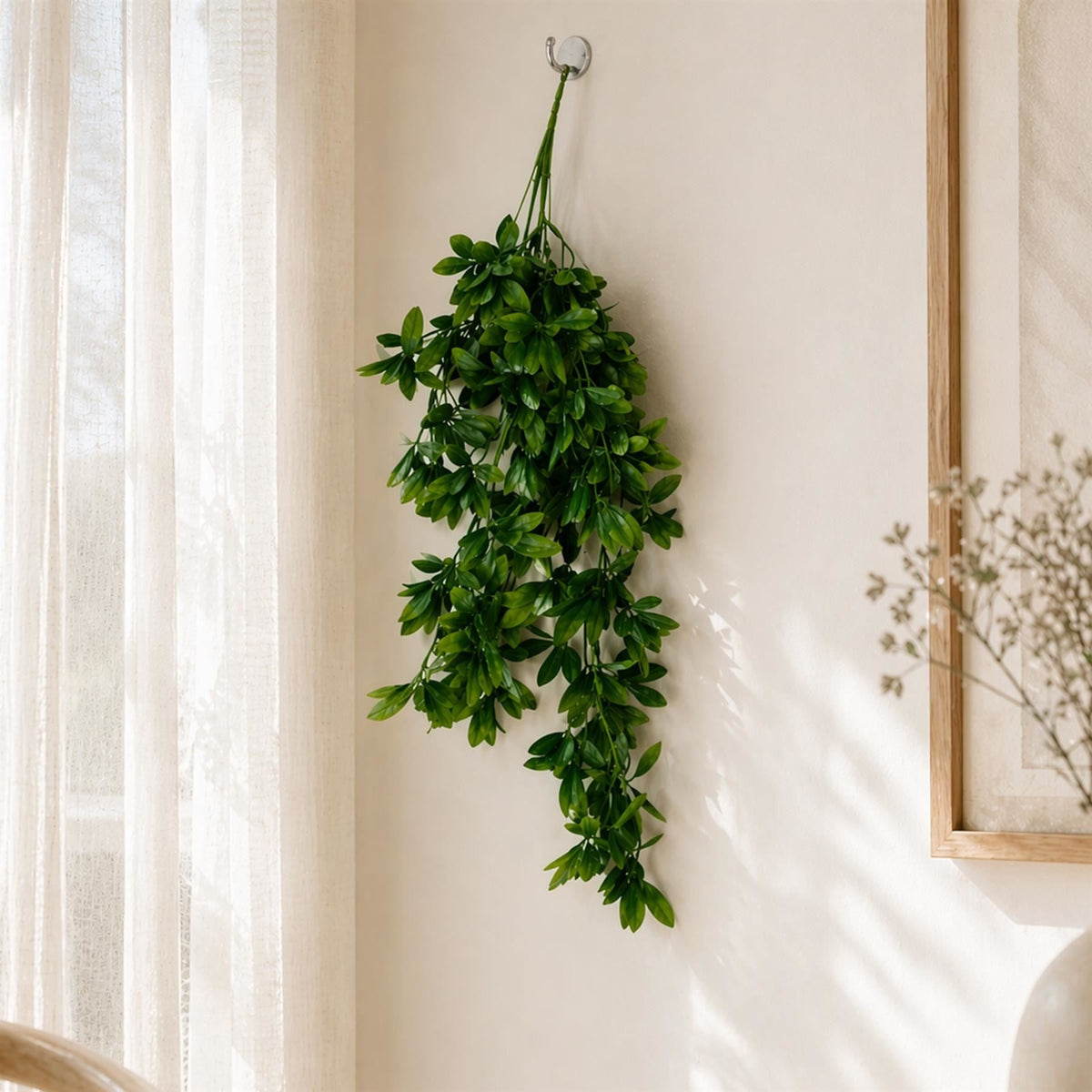 70cm Artificial Trailing Laurel Leaf Hanging Plant Realistic Green Plastic Foliage – image 7